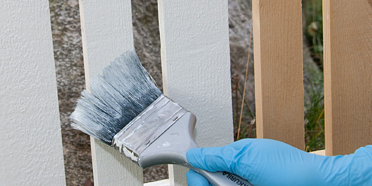Painting a fence