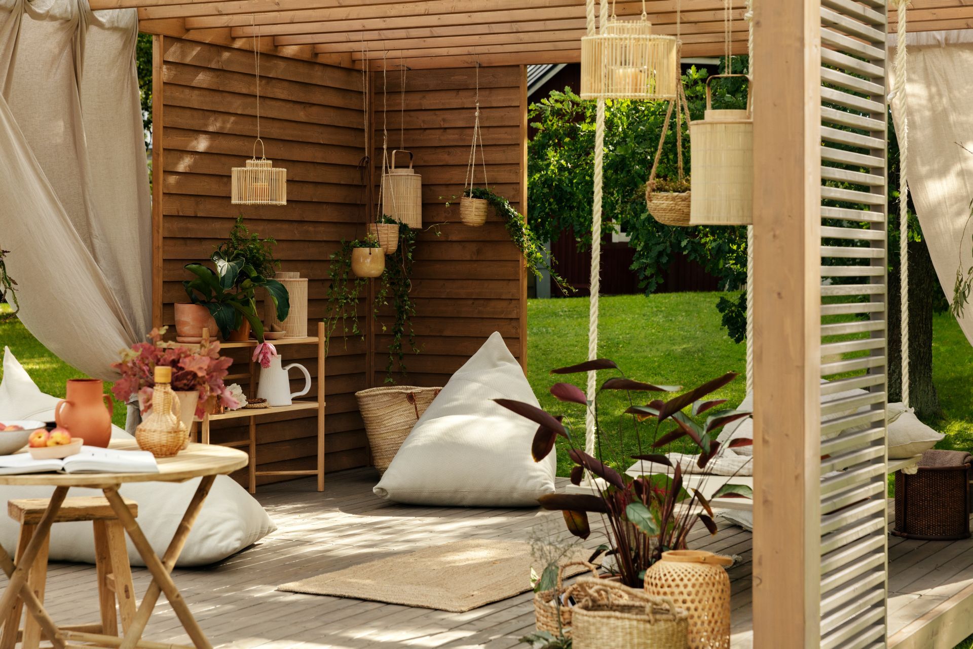 bright colour terrace and furniture