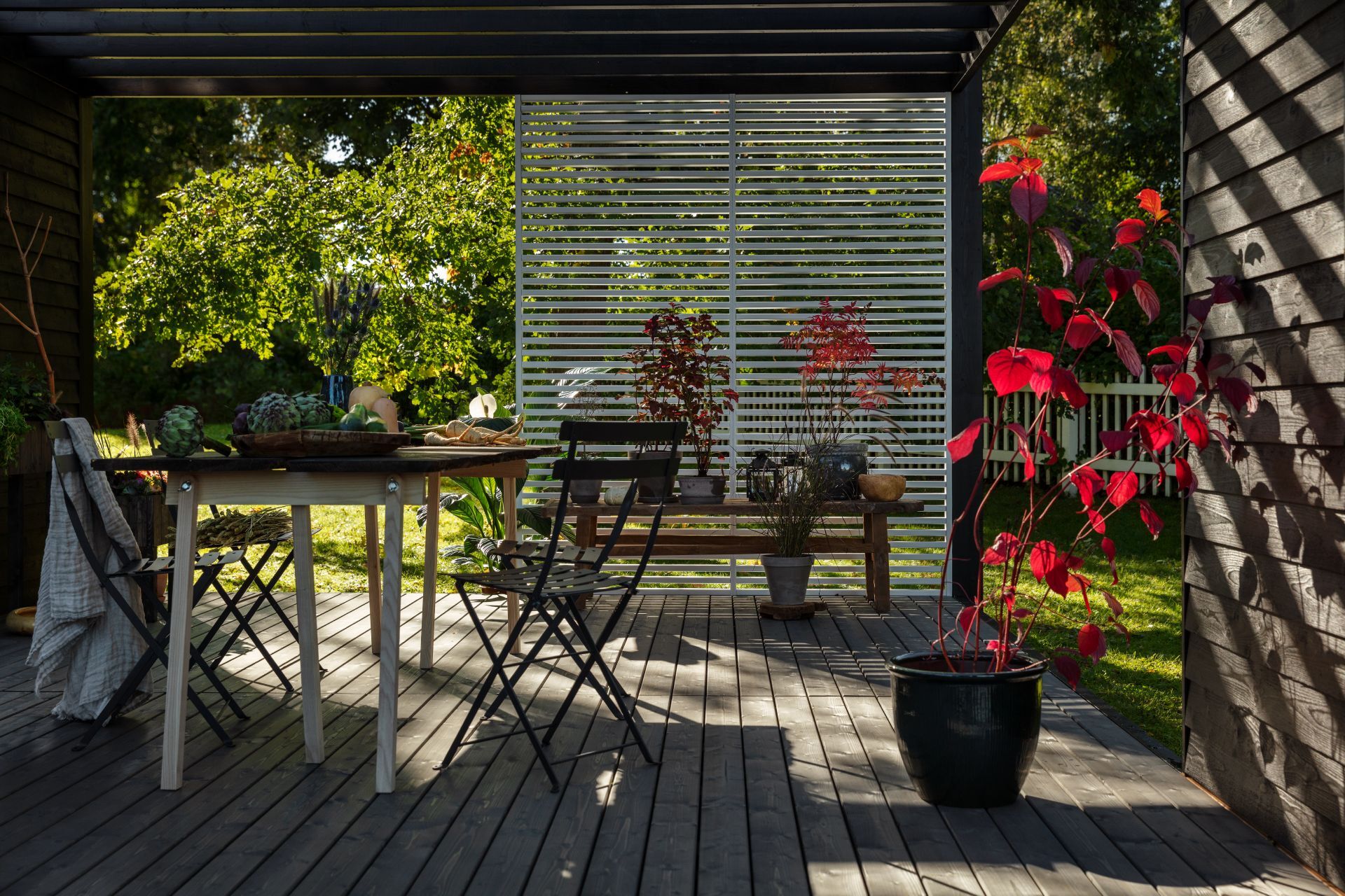 dark colour terrace and furniture