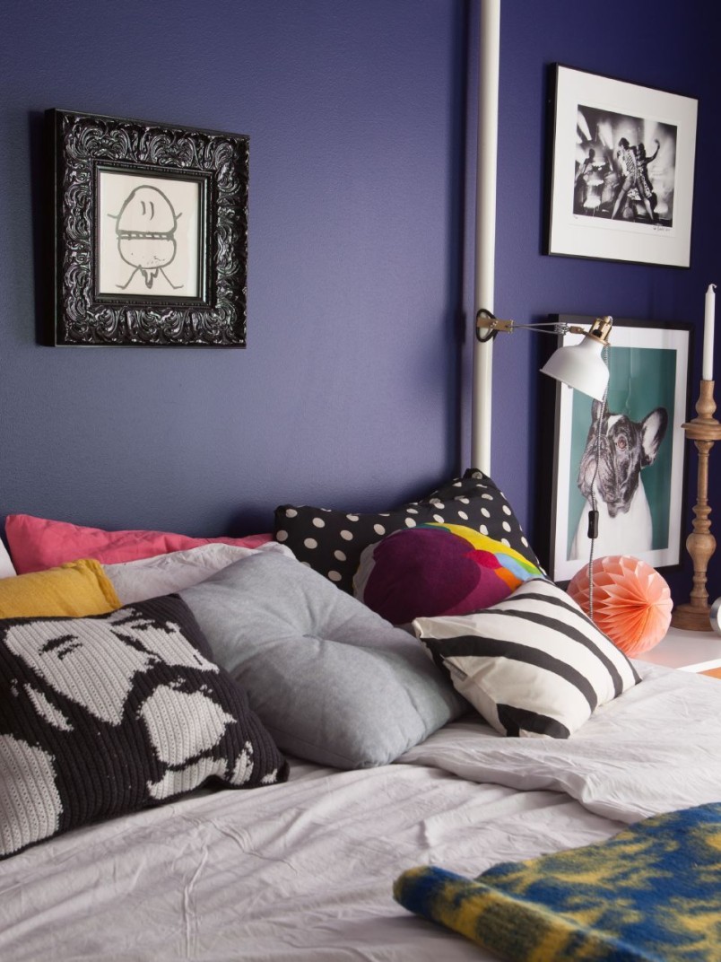 dark blue bedroom