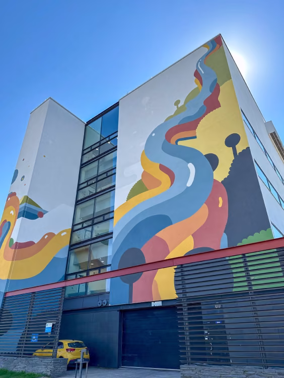 Repainted façade brings fresh appeal to campus building