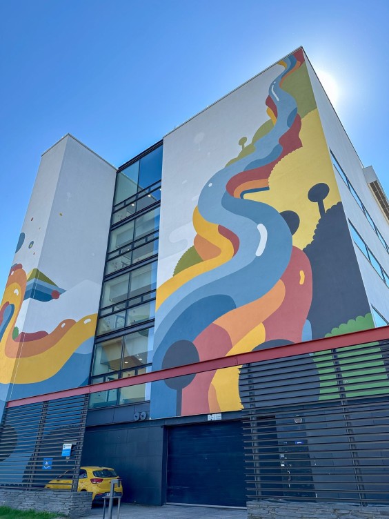 Repainted façade brings fresh appeal to campus building