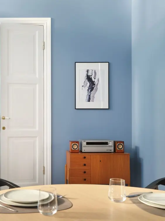 Blue interior wall