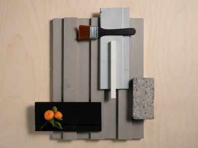 testing exterior paint colour for a wooden house