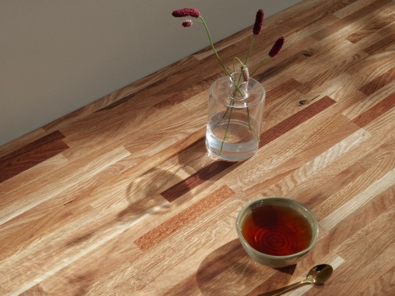 wooden kitchen desk treated by furniture oil 