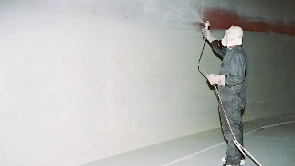 Interior surfaces of storage tanks and reservoirs