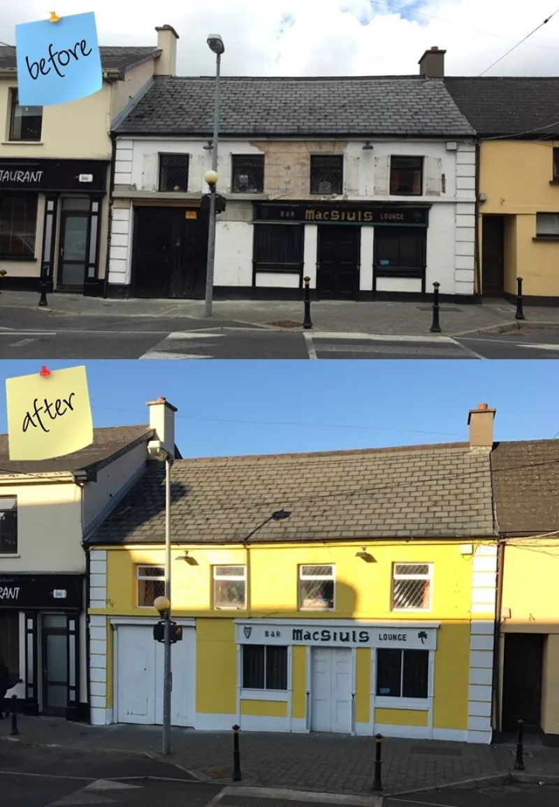 House before and after painting with Tikkurila color