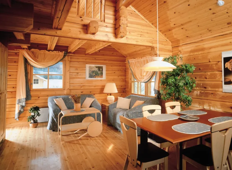 Log house interior